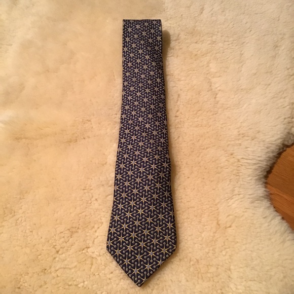Hermes Other - Hermes blue patterned silk tie